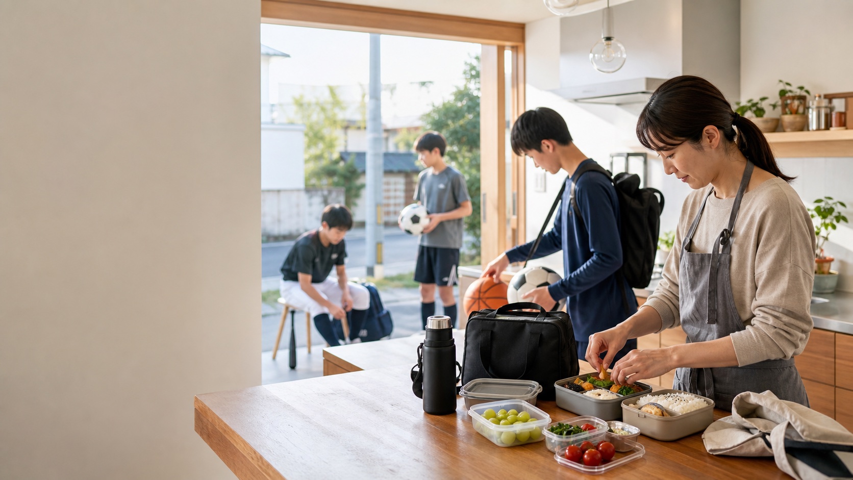 小中高生の食事とスポーツ習慣のイメージ
